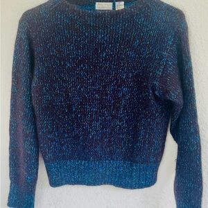 Super soft angora blend sweater in beautiful shades of blue and purple.
